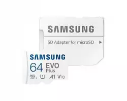 Карта памет Samsung EVO Plus, microSDXC, UHS-I, 64GB, Адаптер