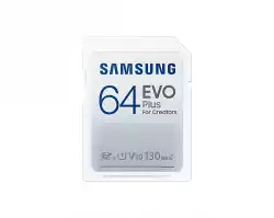 Карта памет Samsung EVO Plus, SD Card, 64GB, Бяла