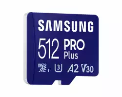 Карта памет Samsung PRO Plus, microSDXC, UHS-I, 512GB, Адаптер Карта памет Samsung PRO Plus, microSDXC, UHS-I, 512GB, Адаптер