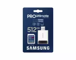 Карта памет Samsung PRO Ultimate Full-Size, SDXC UHS-I, 512GB, U3, V30, USB Адаптер