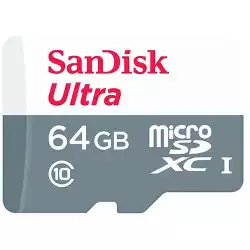 Карта памет SANDISK Ultra microSDXC UHS-I, 64GB, Class 10, 100Mb/s                          