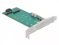 Карта PCI Express x4 Delock към 1x M.2 Key B + 1x  M.2 NVMe M.2 Key M, Low Profile