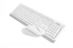 Комплект клавиатура и мишка A4TECH Fstyler FG1012, Безжичен, Бяла