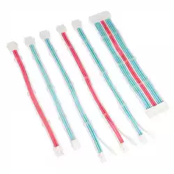 Комплект оплетени кабели Kolink Core, Brilliant White/Neon Blue/Pure Pink