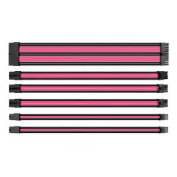 Комплект оплетени кабели Thermaltake TtMod, Black/Pink