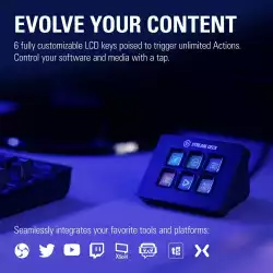 Corsair Elgato Stream Deck Mini, 6 fully customizable LCD keys at your fingertips. All poised to trigger unlimited actions upon a single tap