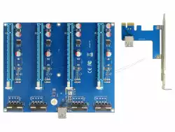 Конвертор Delock Riser Card PCI Express x1 > 4 x PCIe x16 with 60 cm USB cable