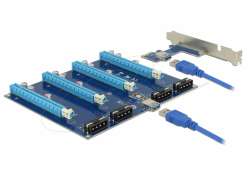 Конвертор Delock Riser Card PCI Express x1 > 4 x PCIe x16 with 60 cm USB cable