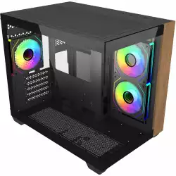 Кутия CoolerMaster Elite 481 Wood - Черна                          