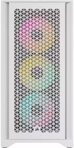 Кутия Corsair iCUE 4000D RGB Airflow Mid Tower, Tempered Glass, Бяла
