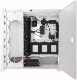Кутия Corsair iCUE 5000D RGB Airflow Mid Tower, Tempered Glass, Бяла
