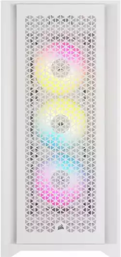 Кутия Corsair iCUE 5000D RGB Airflow Mid Tower, Tempered Glass, Бяла