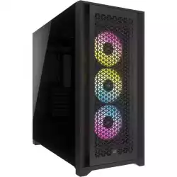 Кутия Corsair iCUE 5000D RGB Airflow Mid Tower, Tempered Glass, Черна