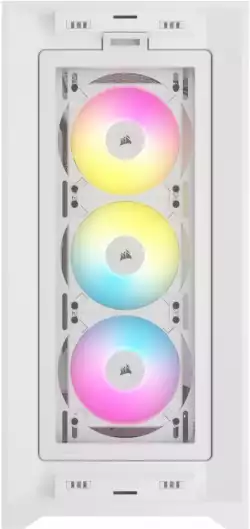 Кутия Corsair iCUE 5000D RGB Airflow Mid Tower, Tempered Glass, Бяла