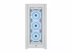 Кутия Corsair iCUE 5000X RGB QL Edition Mid Tower, Tempered Glass, Бяла