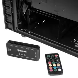 Кутия Kolink Observatory Lite Mesh RGB, Mid-Tower, Черна