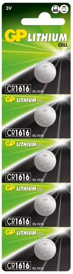 Литиева бутонна батерия GP CR 1616 3V 5 бр. в блистер /цена за 1 бр. батерия/  GP