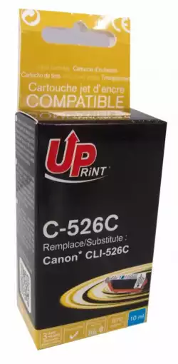 Мастилница UPRINT CLI526 CANON, С чип, Cyan                          