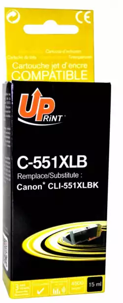 Мастилница UPRINT CLI-551XL CANON, Black Мастилница UPRINT CLI-551XL CANON, Black