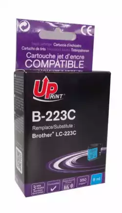 Мастилница UPRINT LC223 BROTHER, Cyan                          
