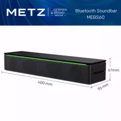 METZ Блутут колона Sound 2 Mini /soundbar/, 10W, LED,FM радио, SD слот                          