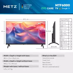 METZ Телевизор 40MTF6000Z 40" FullHD, LED TV, черен