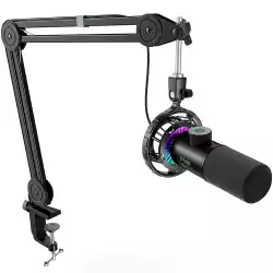 Микрофон със стойка FIFINE T658 Dynamic RGB - Black