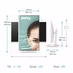 Монитор BenQ GW3290QT, IPS, 31.5 inch, Wide, QHD, DP, HDMI, USB, Бял                          