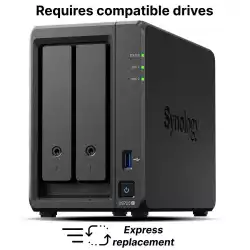 Мрежов сторидж NAS Synology DS725+, за 2 диска 3.5"/2.5", 2 x M.2 NVMe                          