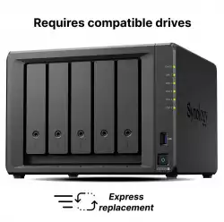 Мрежов сторидж Synology NAS DS1525+, за 5 диска, AMD Ryzen V1500B, 8GB DDR4 SODIMM