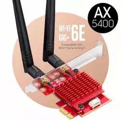 Мрежова карта Cudy WE3000S, PCIe, 3-бандов, 2.4/5~/6 GHz, 574 - 2400 Mbps                          
