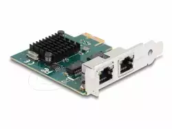 Мрежова карта Delock 2x Gigabit LAN RJ45 jack, PCI Express x1 V2.0