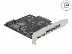 Мрежова карта Delock PCI Express x4 Card to 2 x USB Type-C™ + 3 x USB Type-A - SuperSpeed USB 10 Gbps