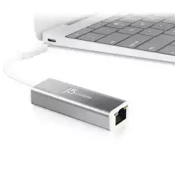 Мрежова карта j5Create JCE133G, Тип USB-C 3.1 Gen1, Gigabit Ethernet, Сив                          