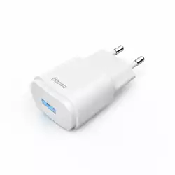 Мрежово зарядно HAMA, USB-A, 6 W, Бял                          