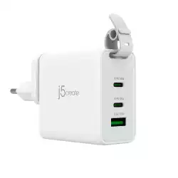 Мрежово зарядно j5create JUP3565CV 65W, 3 порта, USB-C, USB-A                          