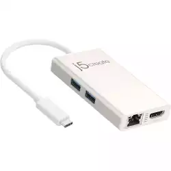 Мултипортов USB-C адаптер j5Create JCA374, HDMI, Ethernet, USB 3.0 хъб, PD 2.0                          