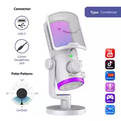 Настолен микрофон FIFINE AM6 RGB - White