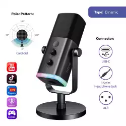 Настолен микрофон FIFINE AM8 Dynamic RGB XLR/USB- Black