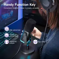 Настолен микрофон FIFINE AM8 Dynamic RGB XLR/USB- Black