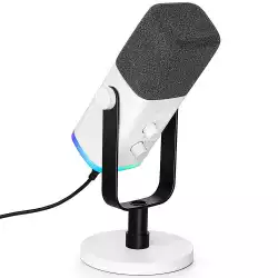 Настолен микрофон FIFINE AM8 Dynamic RGB XLR/USB - White