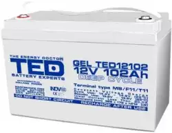Оловна гелова батерия TED ELECTRIC, 12V, 102Ah, 330/ 173/ 220 mm AGM                          