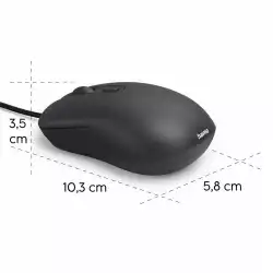 Оптична мишка HAMA CM-200, 4 бутонна, безшумна, с кабел, черна                          