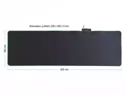 Пад за мишка Delock, 920 x 303 x 3 mm, RGB, Черен