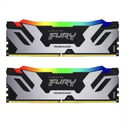 Памет Kingston Fury Renegade Silver RGB 96GB(2x48GB) DDR5 6000MHz CL32 - KF560C32RSAK2-96
