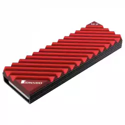 Пасивен охладител Jonsbo M.2 SSD, оребрен, Червен