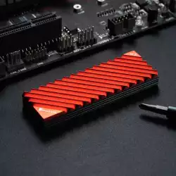 Пасивен охладител Jonsbo M.2 SSD, оребрен, Червен