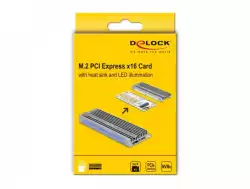 PCI Express x16 (x1 / x4 / x8) карта Delock, за M.2 NVMe M.2 Key M, RGB LED
