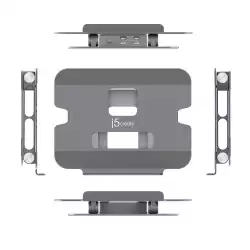 Поставка за лаптоп с докинг станция j5create JTS327, до 16", USB-C, 4K                          