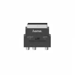 Преходник  HAMA S-VHS, 3 х Чинч(1хVideo+2xAudio) - Скарт, Черен